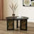 31.5" Black Solid Wood Round Coffee Table