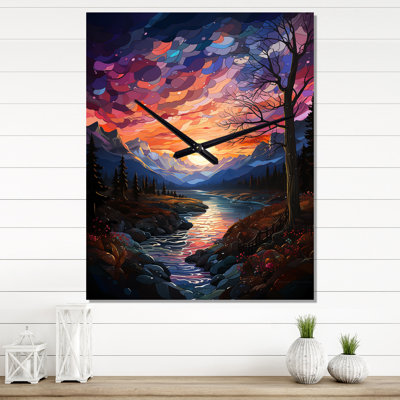 Aurora Borealis Sunrise - Aurora Borealis Wall Clock Oversized