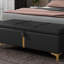 Élégant repose-pieds de rangement rembourré, banc de rangement avec pieds en métal pour la chambre à coucher, le salon, entièrement assemblé sauf les pieds, noir