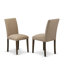 Ensemble de table de salle à manger 9 pièces moderne comprenant une table rectangulaire en bois avec rallonge amovible et 8 chaises Parsons en tissu de sable clair, Jacobean-1209025367-1209025354-1209025353