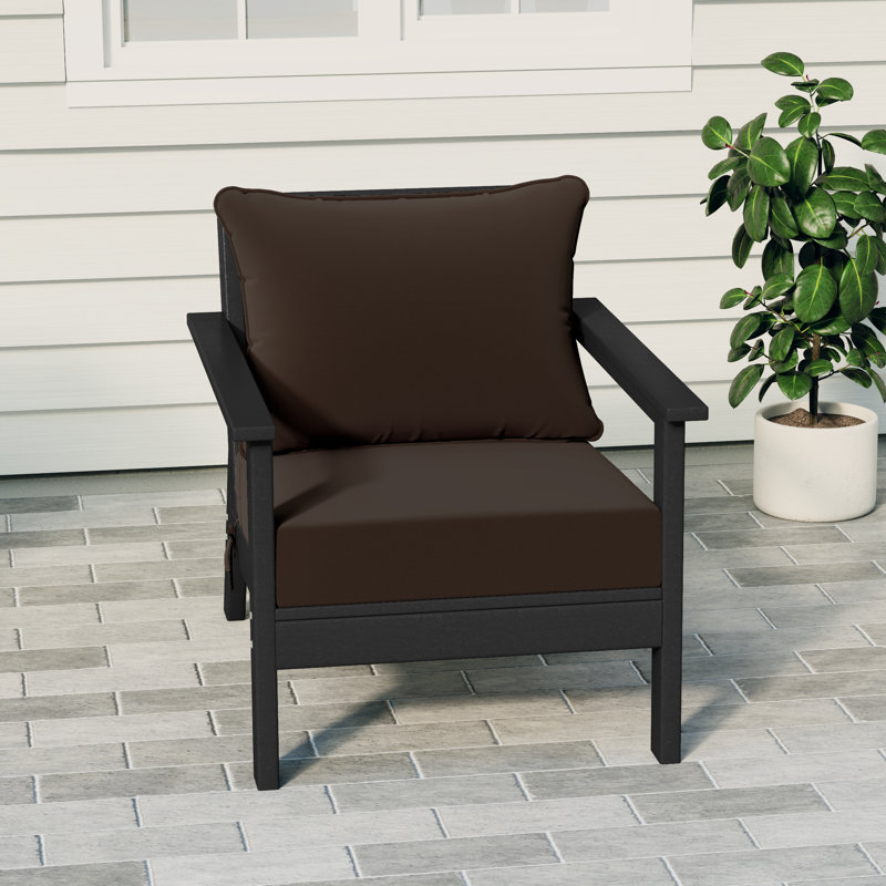 Chaise avec coussins Hydea, Noir, Brun