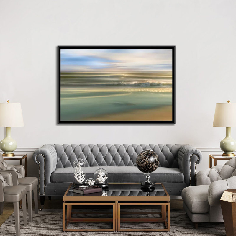 «Topaz Light», reproduction sur toile, H 18 po x l 26 po x P 1,5 po, Toile avec cadre noir, Pas de tapis