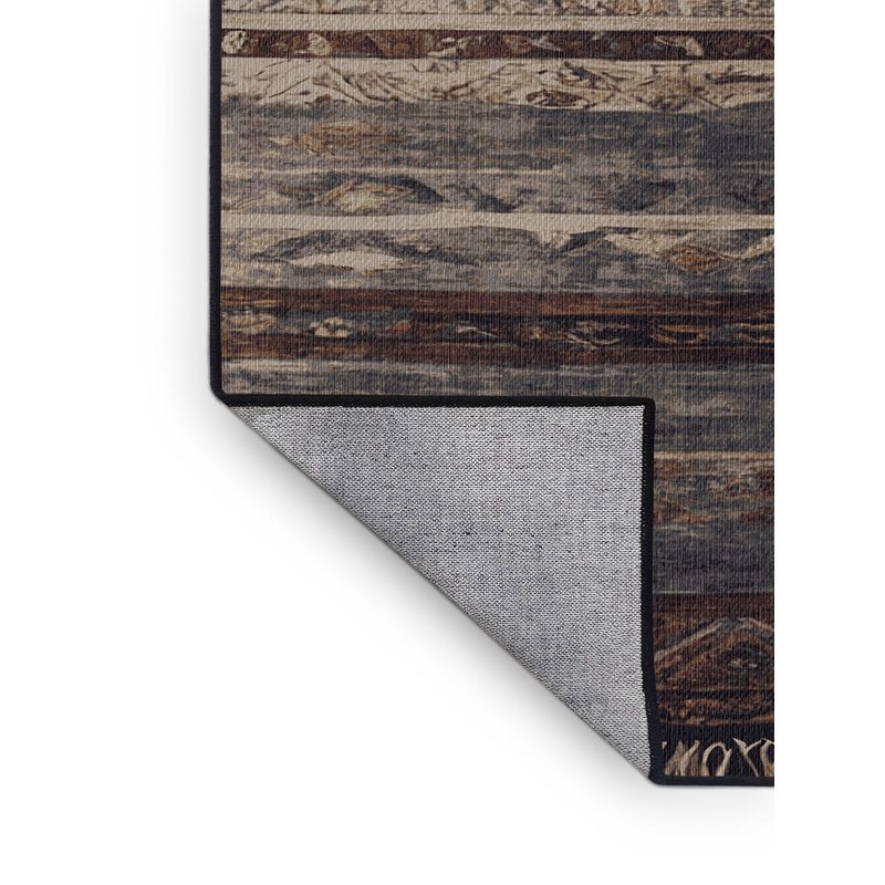 Tapis noir lavable à la machine, Rectangulaire 3 pi x 5 pi