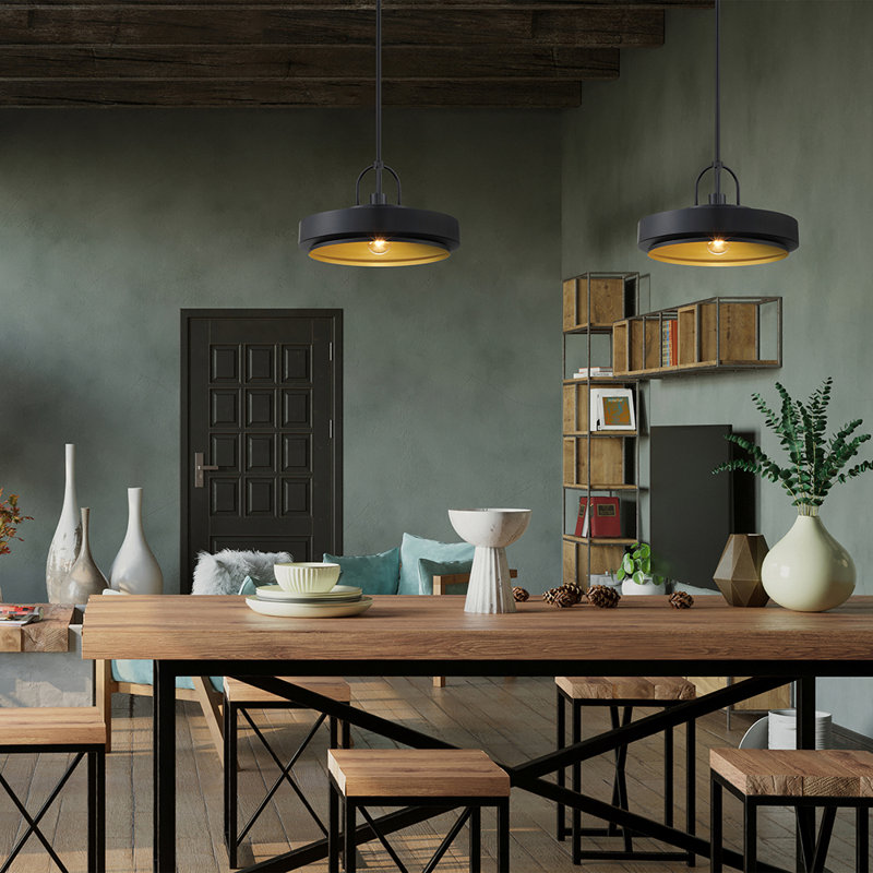 Klavdija 1 - Light Drum Pendant, Matte Black, Black