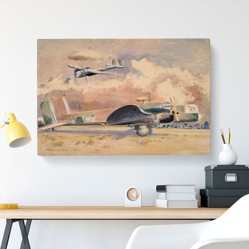 Whitley Bombers Sunning by Paul Nash - Wrapped Canvas, 40cm H x 60cm W x 3cm D