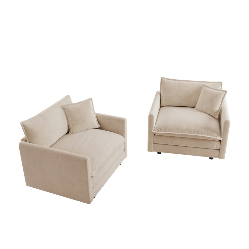 Fauteuil rembourré Corwin, Café clair