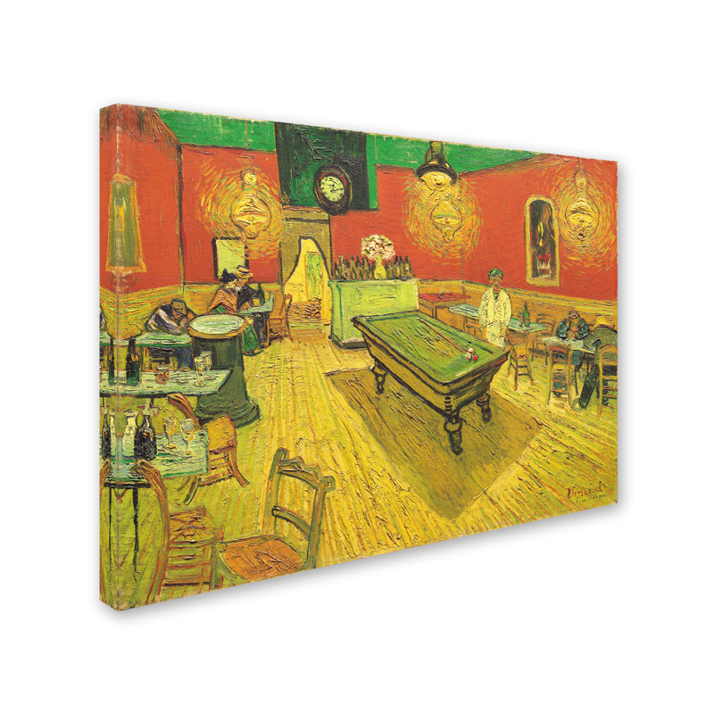 Café de nuit? avec table de billard par Vincent Van Gogh - reproduction, H 24 po x l 32 po
