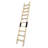 Natural Knotty Pine Wood Sliding Library Step Ladder With Rolling Ladder Hardware-1426495596-1426495599