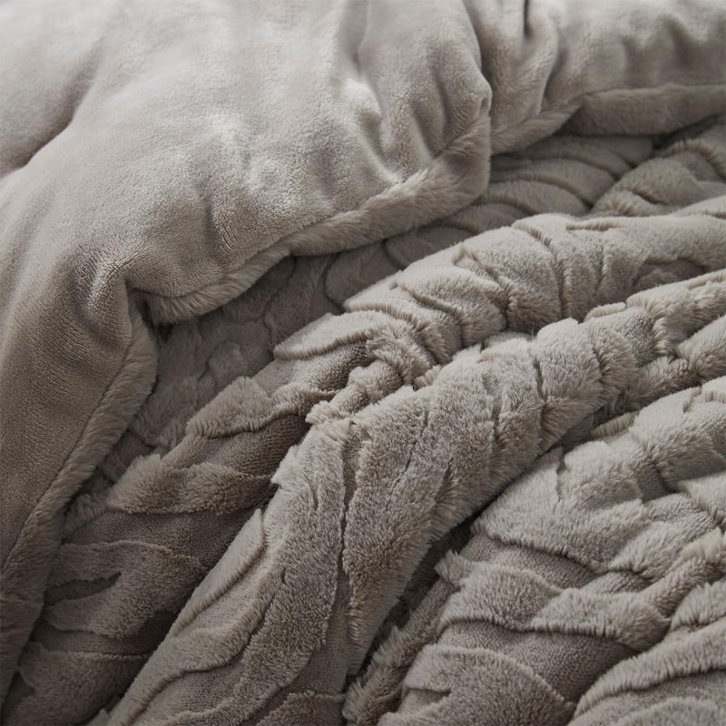 Coma Inducer Faded Zebra Taupe Oversized Comforter Set, Queen Comforter + 2 Standard Shams