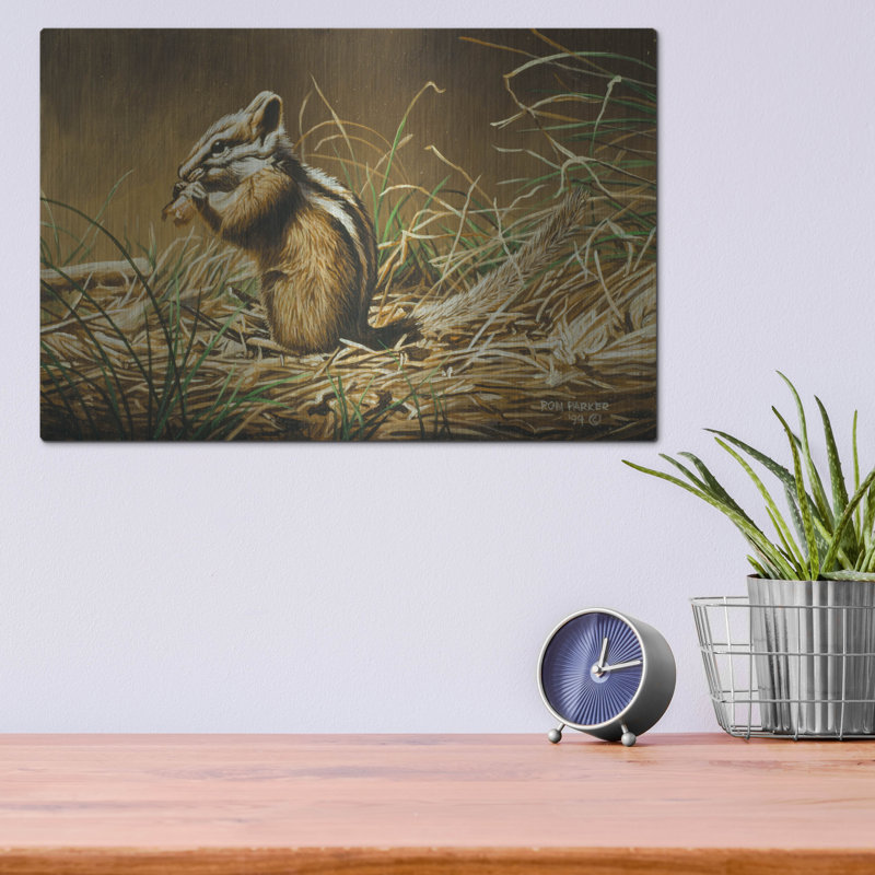 Art mural en métal «Chipmunk» par Ron Parker, H 12 po x l 16 po