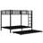 Metal Bunk Bed with Trundle, Black-114313893