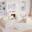 Canapé modulaire de 131 po avec repose-pieds mobile et console, porte-gobelet, siège large, canapé en U de 6 places, canapé en chenille surdimensionné avec chargeur USB pour le salon, un appartement