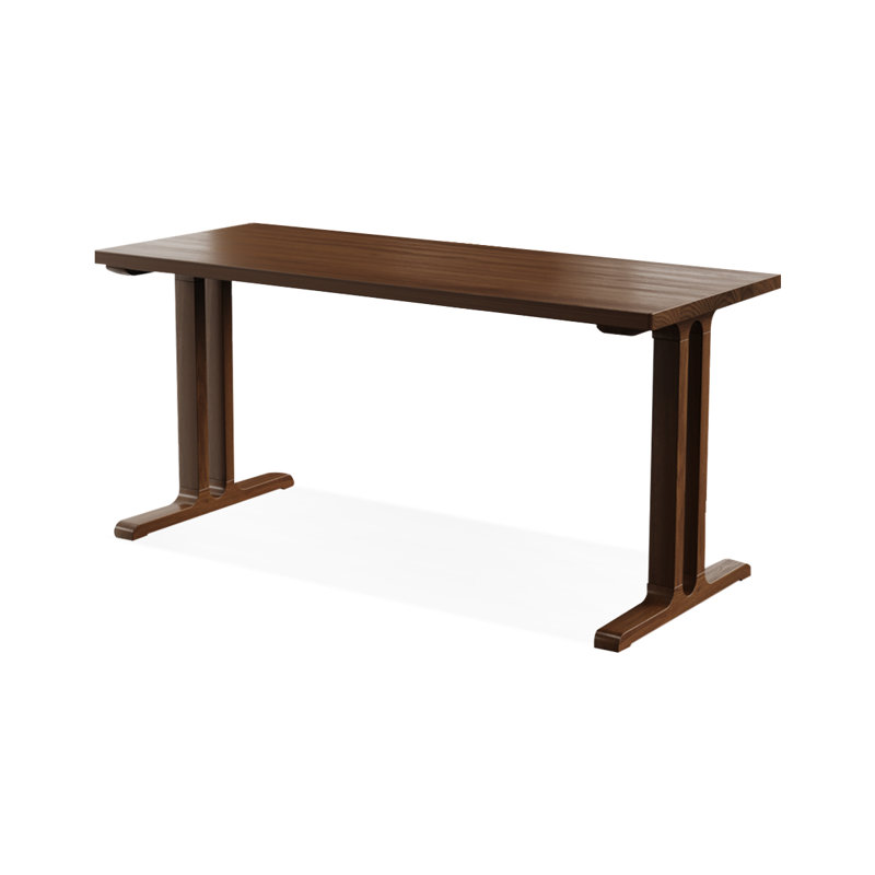 Dark walnut Rectangular Solid Wood desk, 29.53" H x 78.74" W x 35.43" D