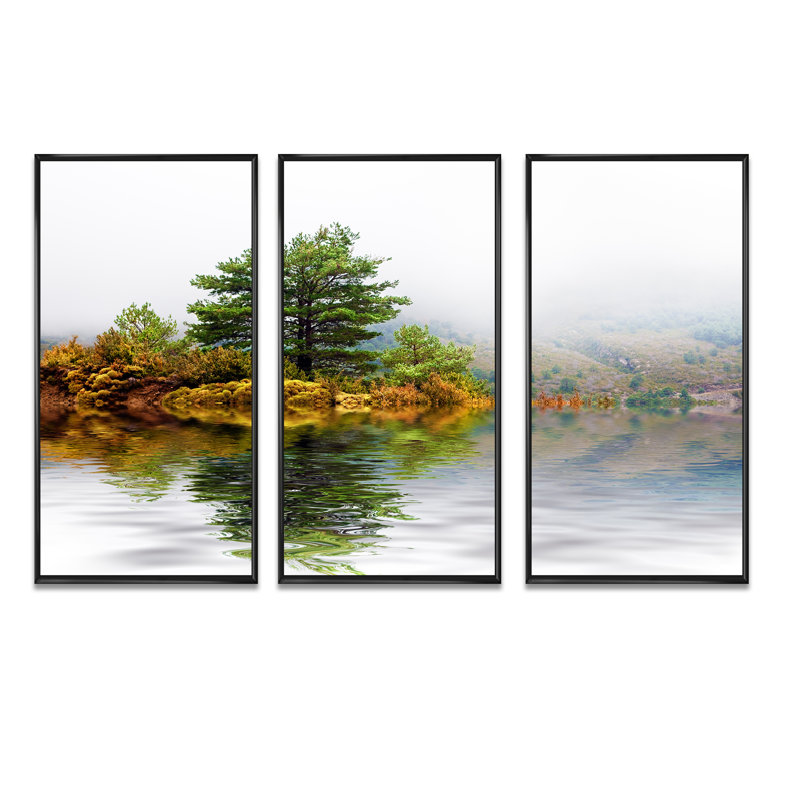 Pin avec reflet - Photographie de 3 pièces sur toile, Noir, H 28 po x l 36 po x P 1 po
