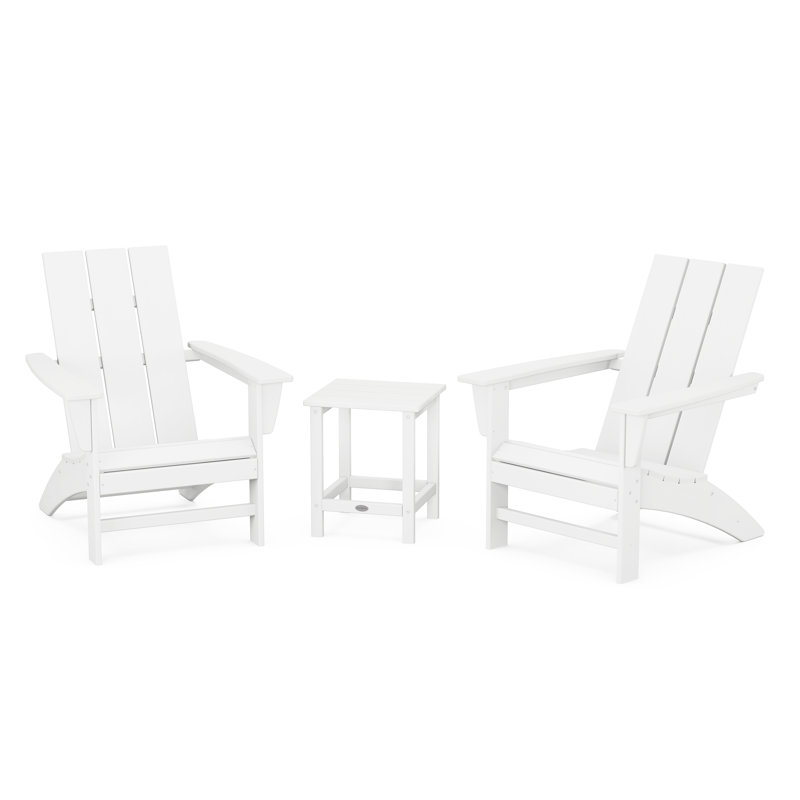 Modern Adirondack 3 Piece Seating Group, White