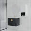 Lavabo de salle de bain mural avec cuve en céramique, armoire latérale, porte à fermeture en douceur et armoire combinée