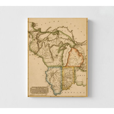 Haut-lieux des États-Unis en 1817, impression de carte de l'État américain, impression de géographie américaine, art mural de bureau à domicile