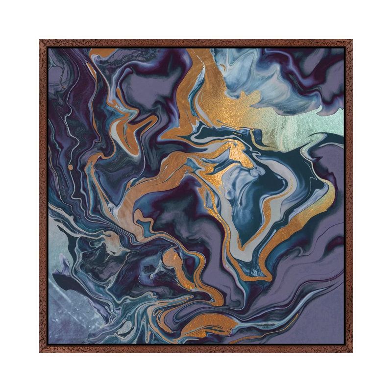 Drama Queen II Purple Gold by Monika Strigel - Painting on Canvas, 45.72cm H x 45.72cm W x 3.81cm D