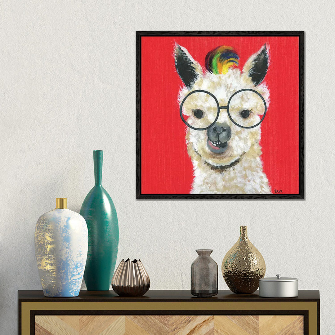 Llama Rockstar von Tava Studios - Galerie-verpackte Leinwand Giclée auf Leinwand