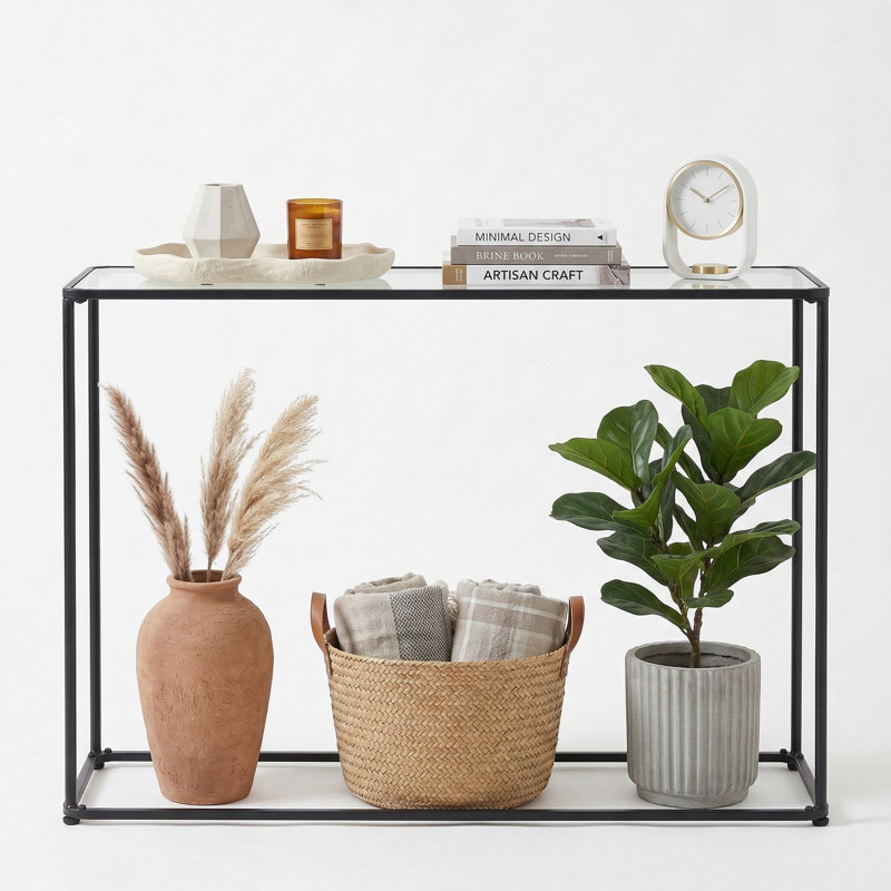 Glass Top Console Table 47"