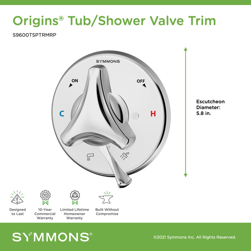 Origins 1-Handle Valve Trim Kit in Chrome (Valve Not Included)