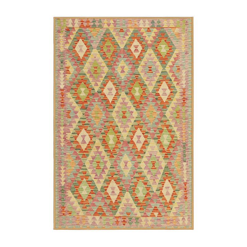 Tapis orange / vert mer Steede, Rectangle 7 pi 0 po x 9 pi 0 po