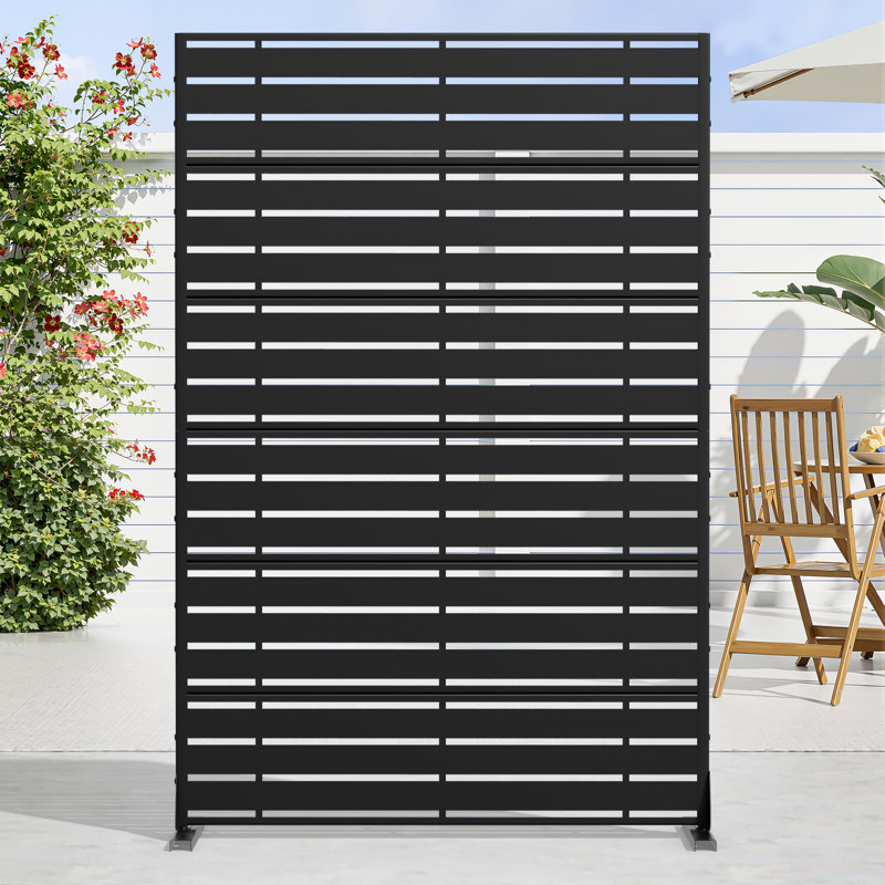 Panneau de clôture en métal pour l'extérieur, Noir, noir, noir, noir