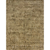 Hand Knotted Damask Area Rug in Mahogany