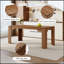 Table de salle à manger 71 po x 31,5 po en noyer avec pieds rainurés pour maisons modernes-667173107