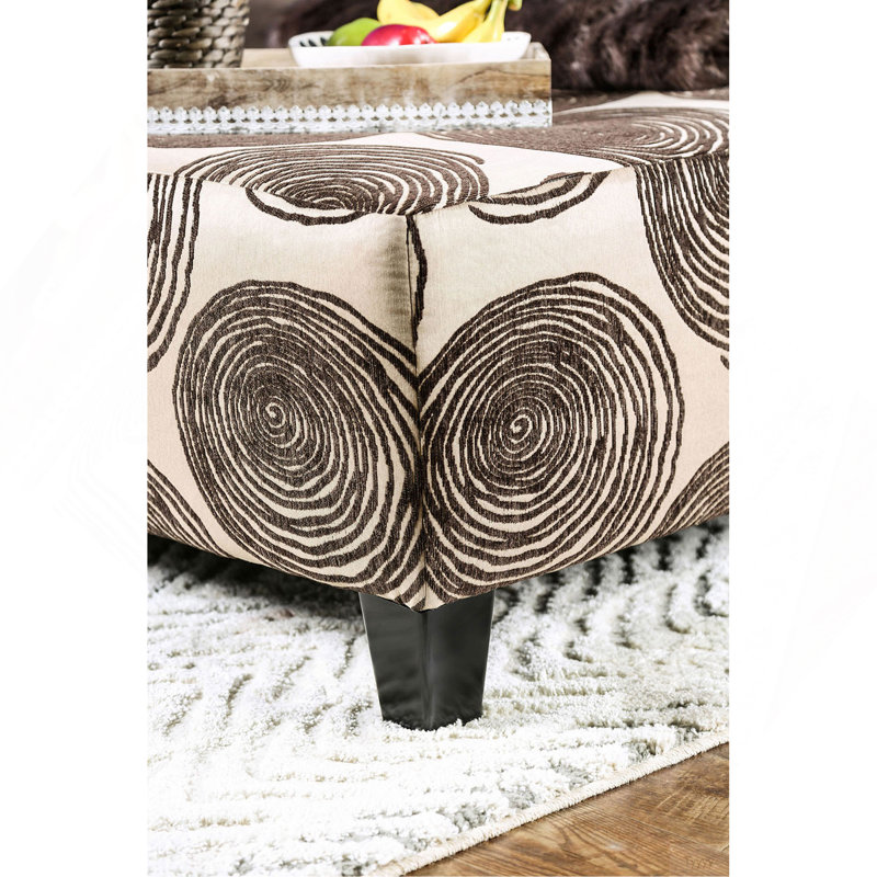 Repose-pieds carré surdimensionné de style transitionnel brun, Brun