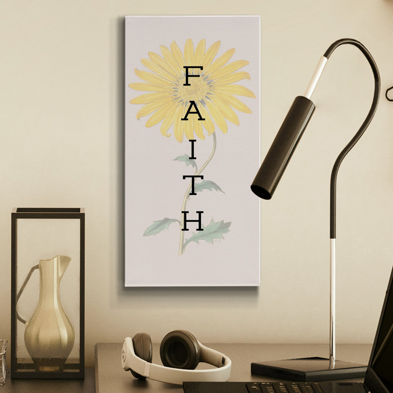 Faith - art textuel sur toile tendue, H 16 po x l 8 po x P 1 po
