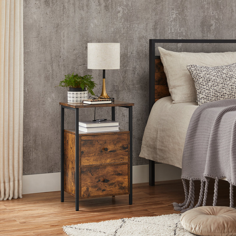 Shauna 38cm W Particle Board / Chipboard Bedside Table