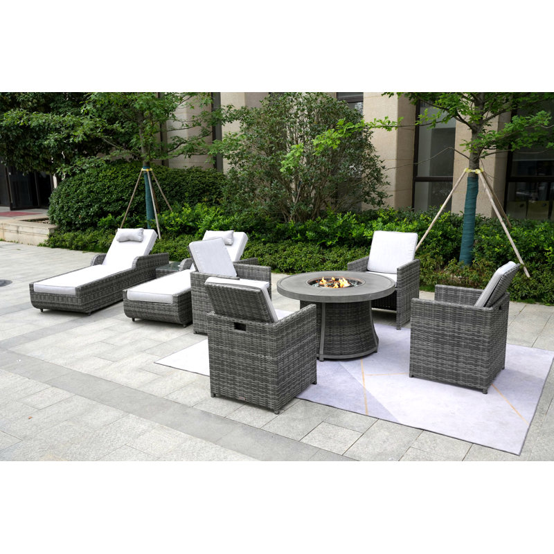 Areefa 6 - Person Patio Conversation Set with Cushions