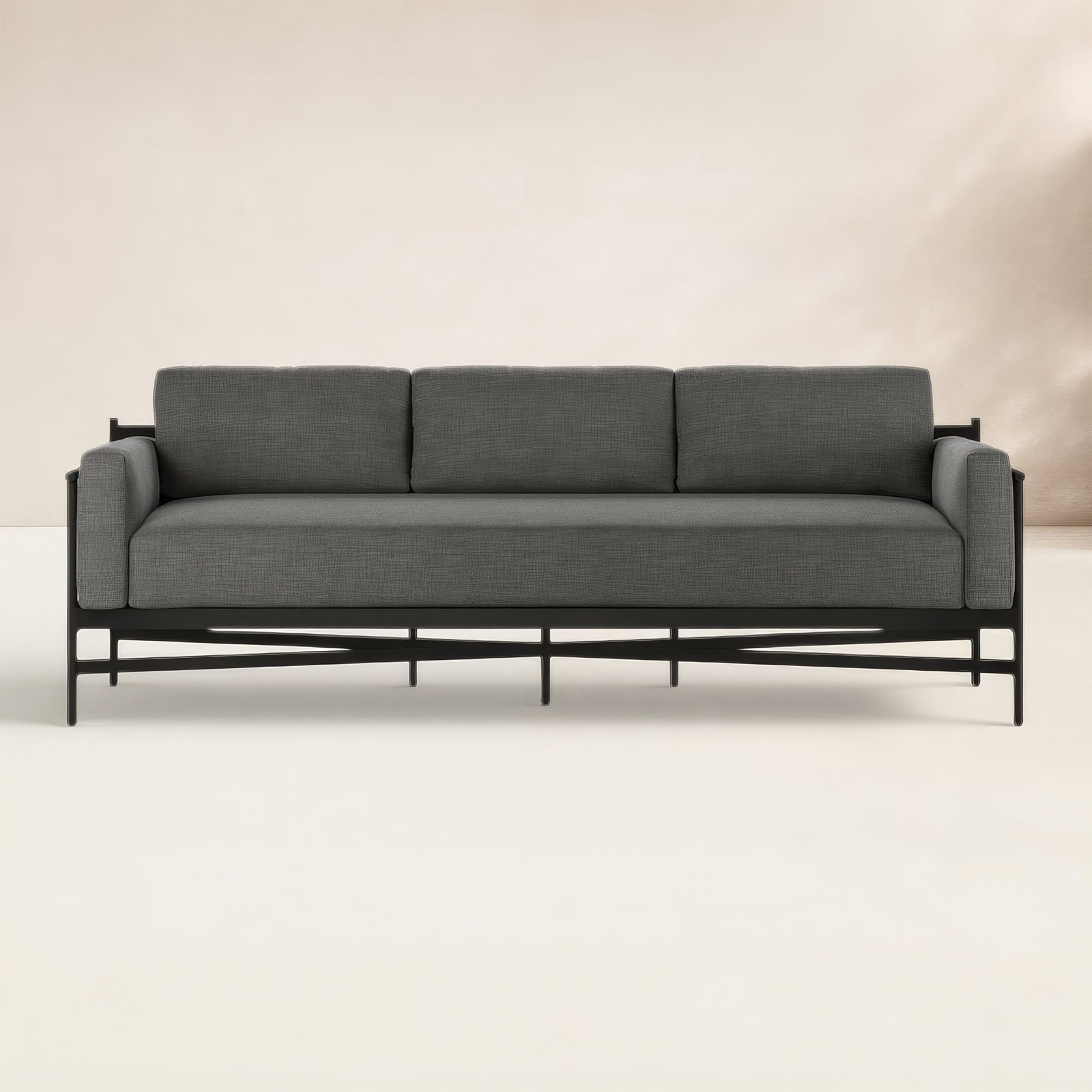 Iffie 99" Patio Sofa, Venao Charcoal Performance
