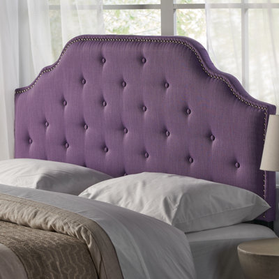Grande et grande tête de lit, tissu mauve recouvert de coutures à boutons pour la chambre à coucher, conception épurée et minimaliste, 62,29 po Profondeur, largeur 2,7, hauteur 51,51, poids de 19,12 lb, revêtement moderne