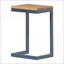 Table basse en bois de sapin avec base en fer noir-bleu - peu encombrante, polyvalente pour le salon, stable et amp; Élégant
