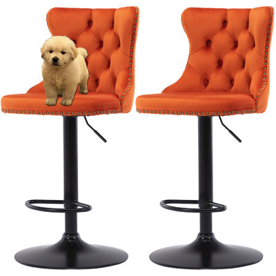 Ensemble de 2 tabourets de bar à hauteur ajustable Modern Velvet