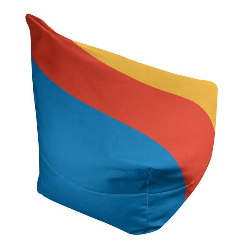 Fauteuil à billes Washington, 31 po x 38 po x 42 po, Bleu basketball / jaune