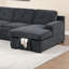 Canapé modulaire rembourré moderne en chenille 4 pièces avec méridienne et rangement-1173051767