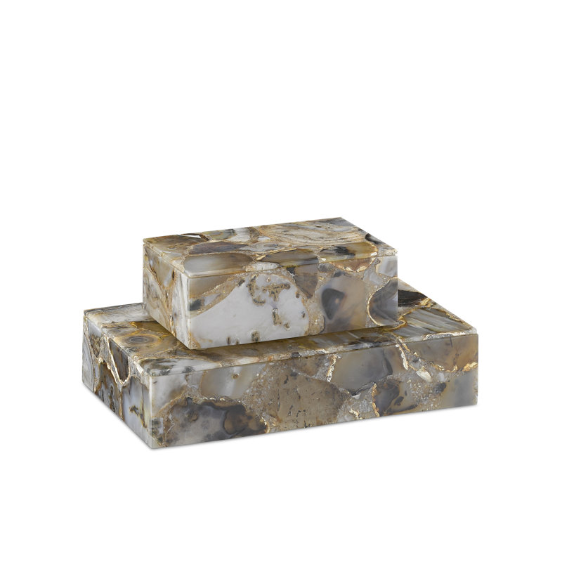 Malaga Agate Decorative Box, 2.5"h x 4.5"w x 7"d