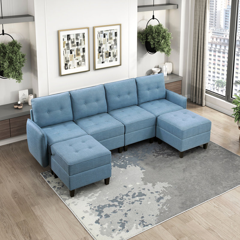 Canapé modulaire de confort moderne en bois massif avec rangement caché Living Room Furniture