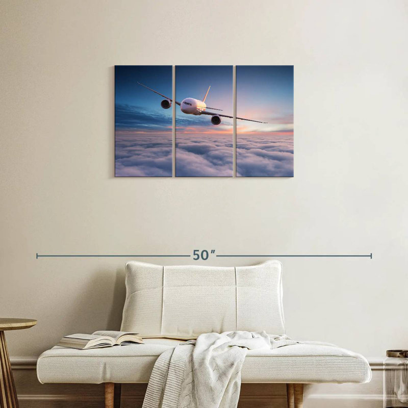 Mehar Approaching Airplane, 20" H x 33" W