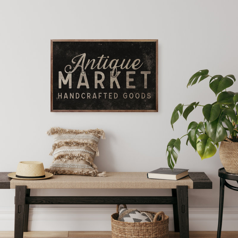 Marché antique de produits artisanaux noirs, Noir, L 24 po x H 16 po
