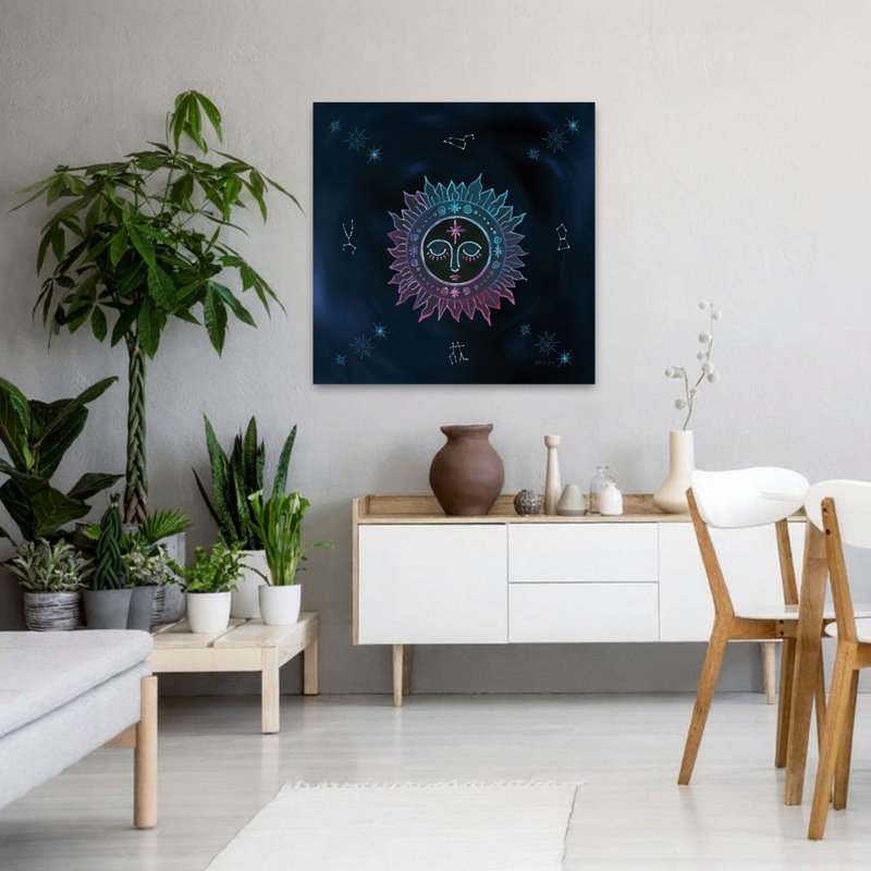 Mystic Sun, art contemporain, H 36 po x l 36 po