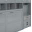 Lit escamotable mural simple avec placard, tiroirs et bureau - gris-1897236815