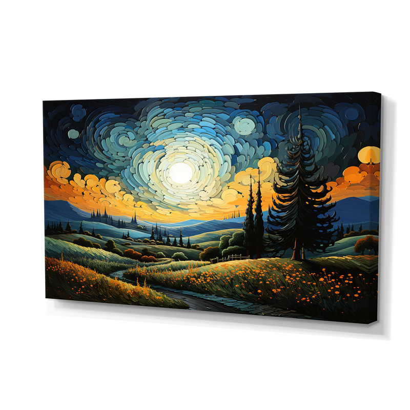 Impression sur toile Vangogh The Swaying Cypress III - Vangogh