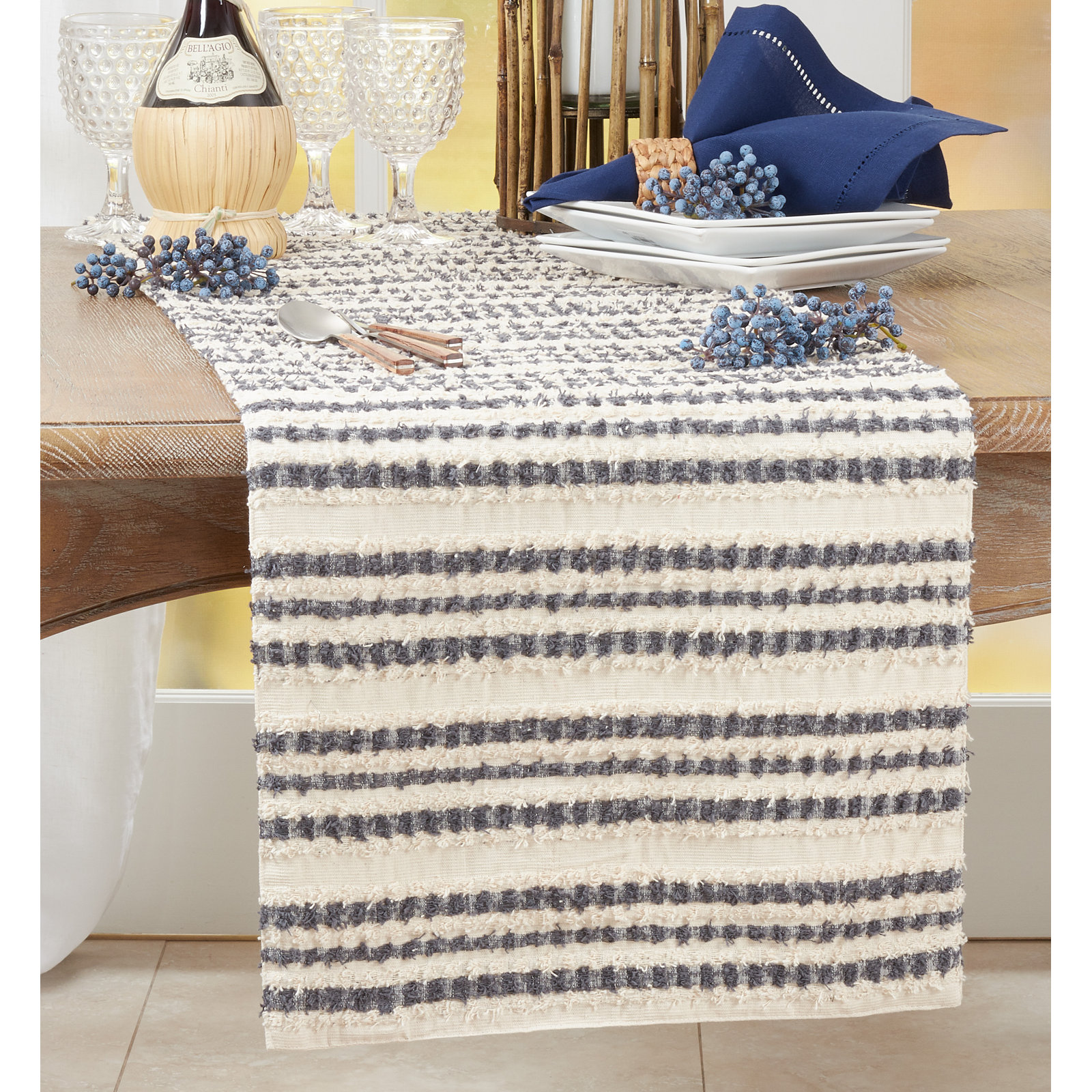 Florentina Collection Striped Table Runnner