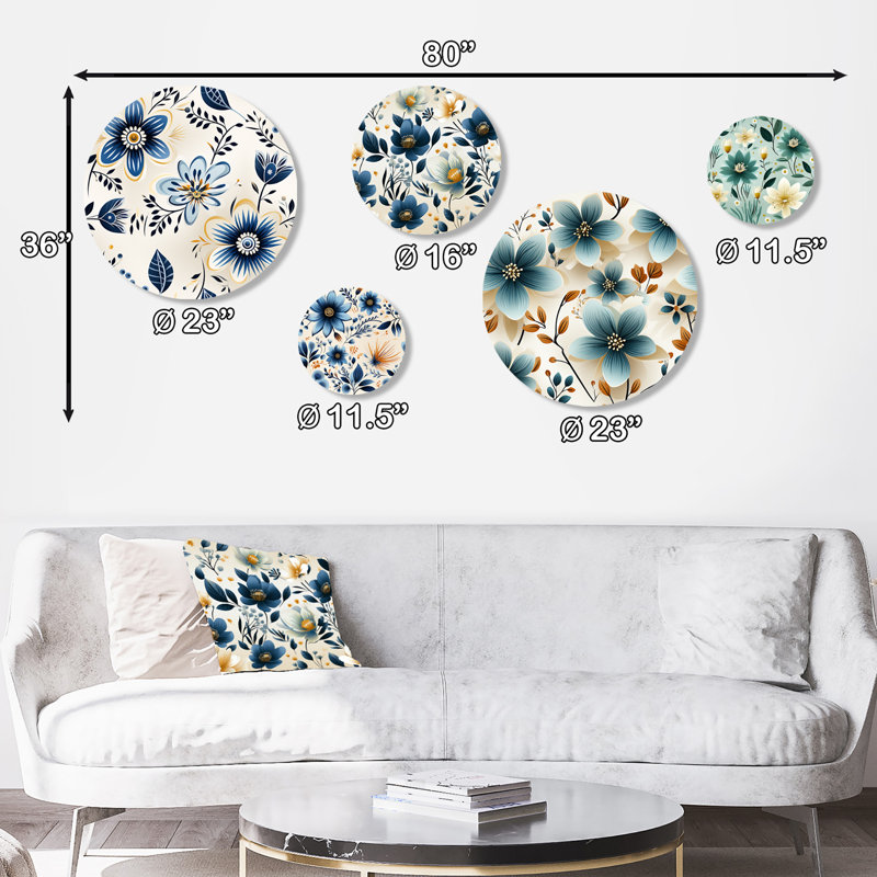 Lorimier - Ensemble de 5 reproductions d'art floral