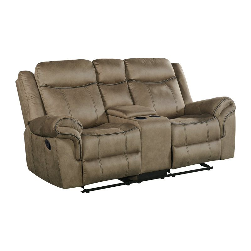 Causeuse inclinable manuelle Malachi, Polyester à 100 % de couleur brune