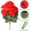 Paquet de 4 géraniums artificiels, couleur rouge, hauteur 14,2 po, fleurs en soie artificielle-137003455